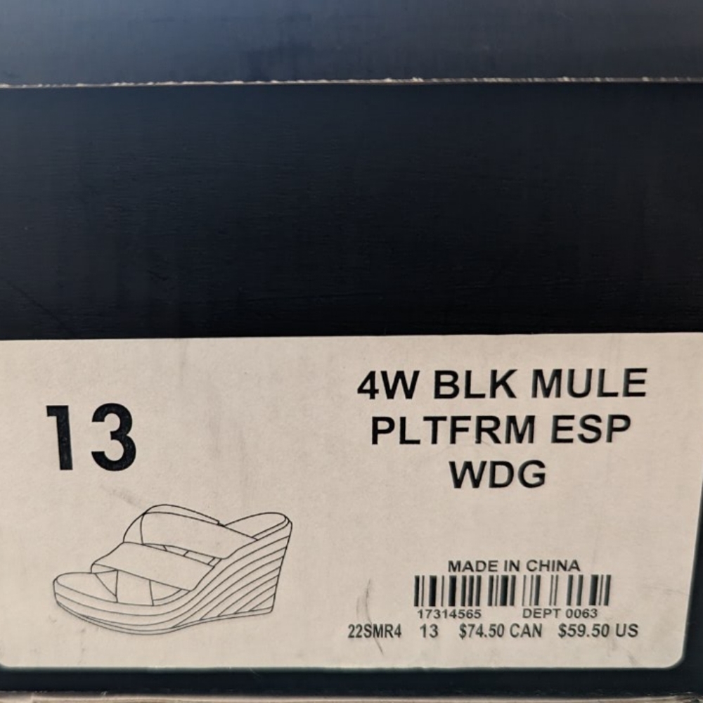 Black mule platform wedges